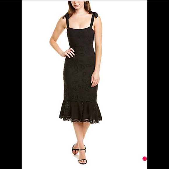 Saloni Black Rosie Eyelet Dress 